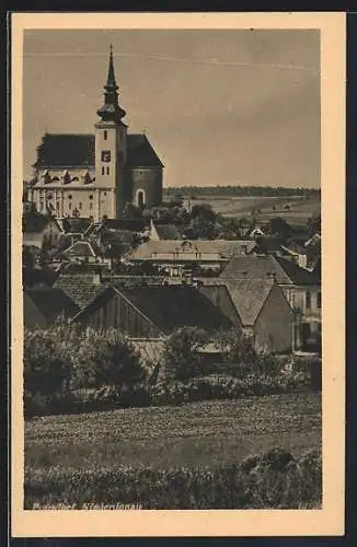 AK Poysdorf /N.-Ö., Teilansicht mit der Kirche