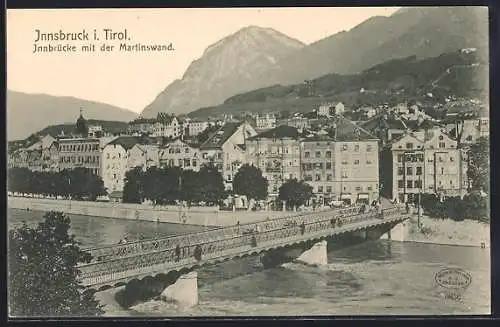 AK Innsbruck i. Tirol, Innbrücke mit der Martinswand