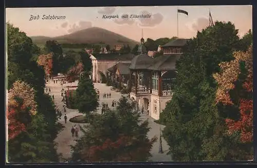 AK Bad Salzbrunn, Kurpark mit Elisenhalle