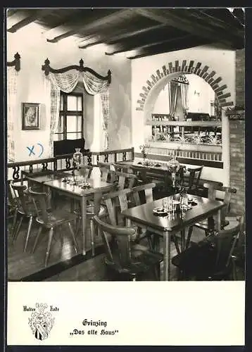 AK Grinzing, Gasthof Das alte Haus von Walter Rode, Innenansicht