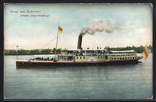 AK Salondampfer Stadt Meersburg auf dem Bodensee