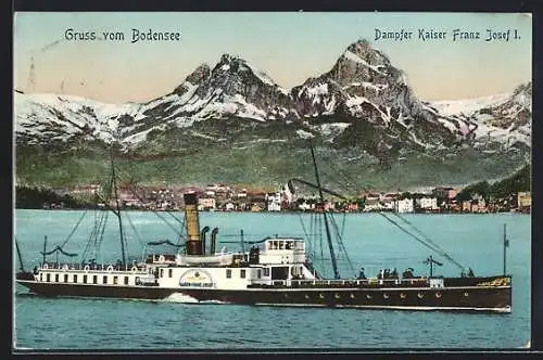 AK Dampfer Kaiser Franz Josef I. auf dem Bodensee