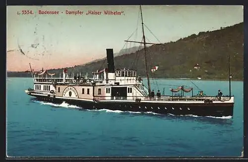 AK Salon-Dampfer Kaiser Wilhelm auf dem Bodensee