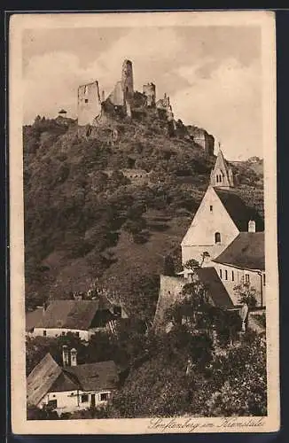 AK Senftenberg im Kremstal, Teilansicht mit Ruine