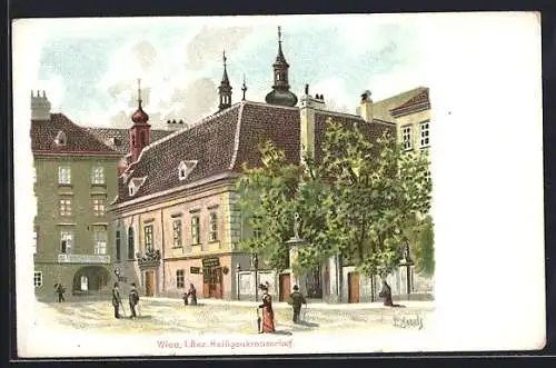 Lithographie Wien, Partie im Heiligenkreuzerhof