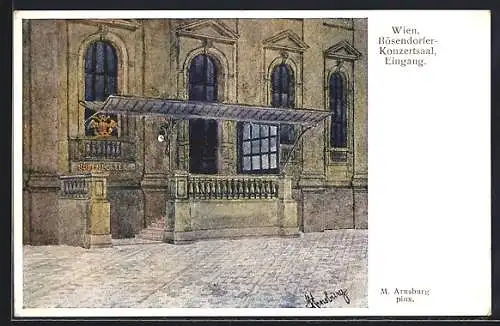 Künstler-AK Wien, Bösendorfer-Konzertsaal, Eingang