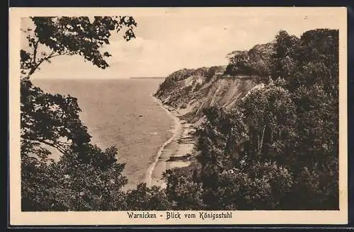 AK Warnicken, Blick vom Königsstuhl auf das Meer