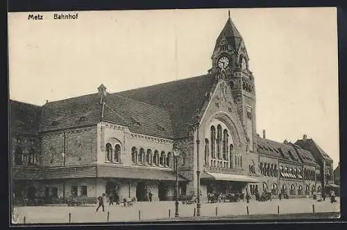 AK Metz, La Gare, Blick zum Bahnhof