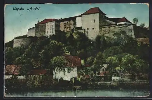 AK Ungvár, Hrad, Blick auf die Burg