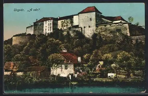 AK Ungvár, Hrad, Blick auf die Burg