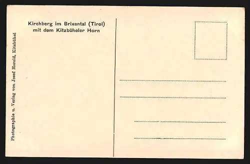 AK Kirchberg im Brixental, Totalansicht mit Kitzbüheler Horn