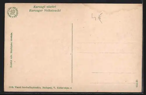 AK Bauern in Karcager Volkstracht