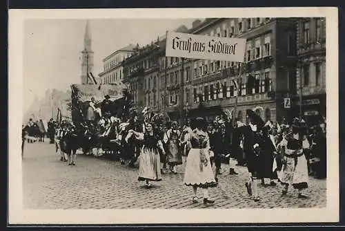 AK Wien, X. Deutsches Sängerbundesfest 1928, Festzug auf der Praterstrasse