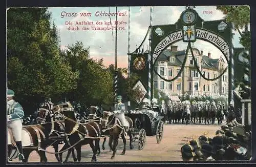 AK München, Auffahrt des kgl. Hofes beim Oktoberfest