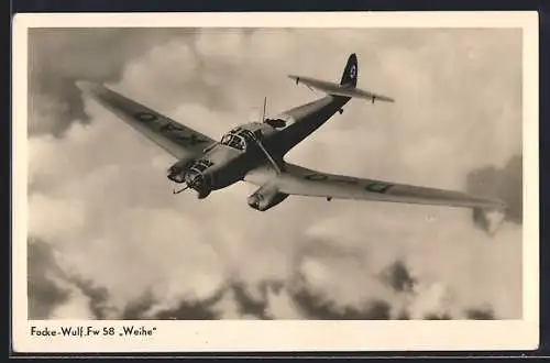 AK Mehrzweckflugzeug Focke-Wulf Fw 58 Weihe über den Wolken