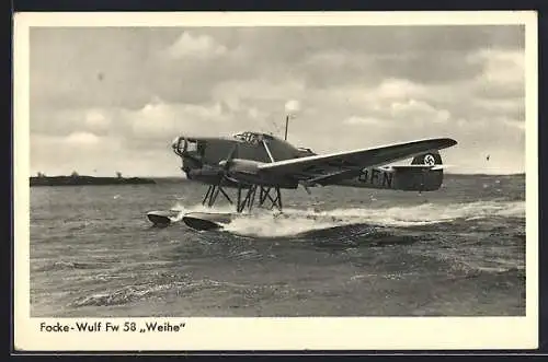 AK Wasserflugzeug vom Typ Focke-Wulf Fw 58 Weihe