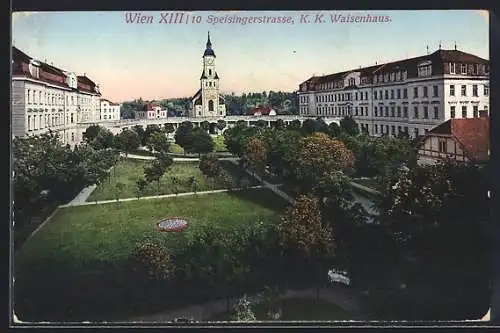 AK Wien, K. k. Waisenhaus am Park, Speisingerstrasse