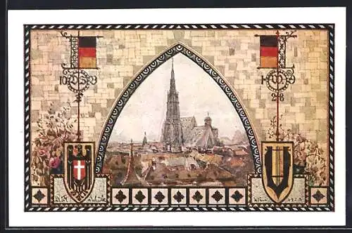 AK Wien, 10. Deutsches Sängerbundfest 1928, Stefansdom