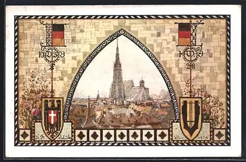 AK Wien, 10. Deutsches Sängerbundfest 1928, Stefansdom