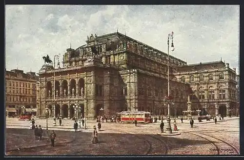 AK Wien, Strassenbahn an der K.k. Hof-Oper