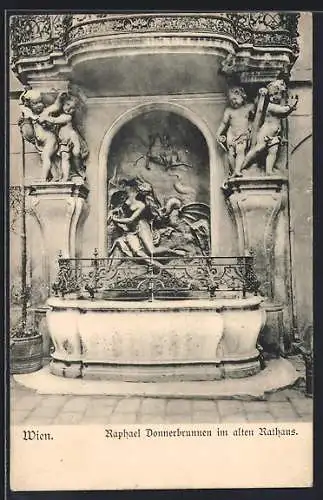 AK Wien, Raphael Donnerbrunnen im alten Rathaus