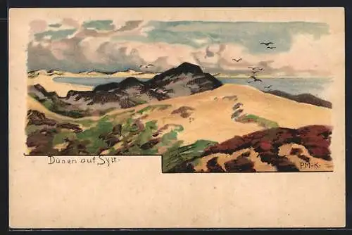Künstler-AK Sylt, Dünen