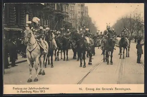 AK Hamburg, Festzug zur Jahrhundertfeier März 1913, 16. Einzug des Generals Benningsen