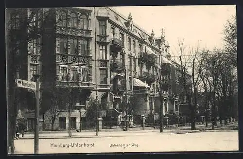 AK Hamburg-Uhlenhorst, Blick in den Uhlenhorster Weg