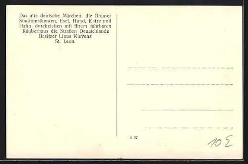 AK Bremer Stadtmusikanten auf ihrer 5jährigen Reise durch Deutschland und Österreich, Bremer Roland