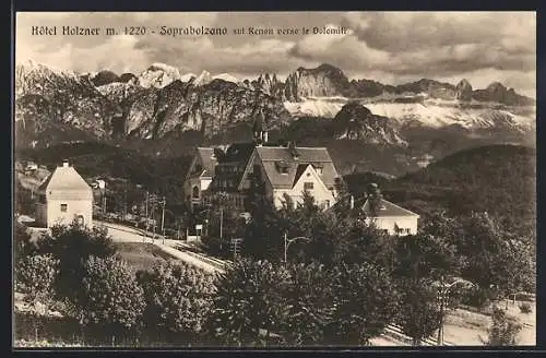 AK Soprabolzano, Ortsansicht mit Hôtel Holzner