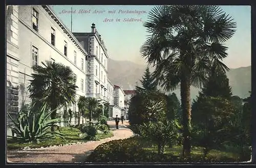 AK Arco in Südtirol, Grand Hotel Arco mit Parkanlagen