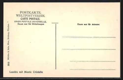 AK Landro, Ortsansicht mit Blick zum Monte Cristallo