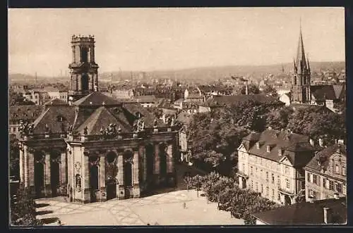 AK Saarbrücken, Ortspartie mit Ludwigs- und St. Jakobskirche