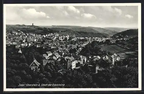 AK Idar-Oberstein, Ortsansicht aus der Vogelschau