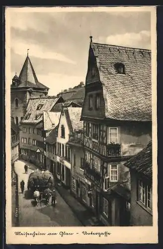 AK Meisenheim /Glan, Untergasse aus der Vogelschau, Ochsengespann