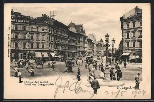 AK Budapest, Partie vom Oktogon-Platz