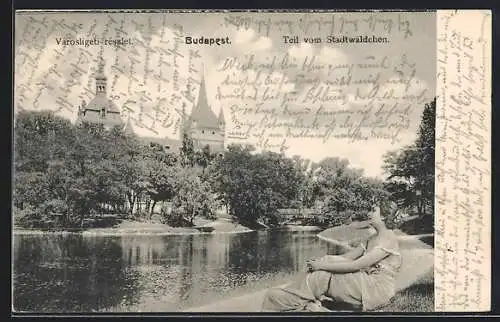 AK Budapest, Teil vom Stadtwäldchen