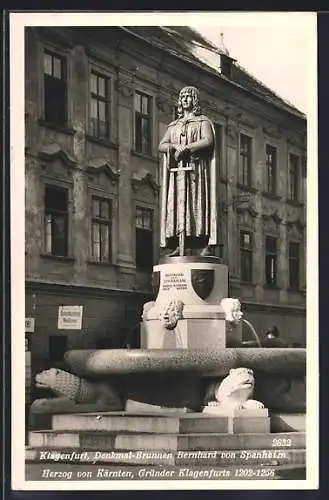 AK Klagenfurt, Denkmal-Brunnen Bernhard von Spanheim