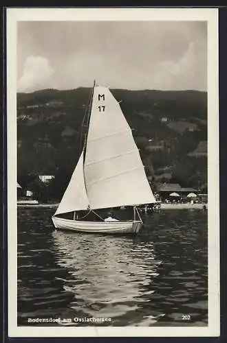 AK Bodensdorf am Ossiachersee, Segelboot auf dem See