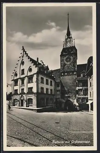 AK Luzern, Zytturm mit Grabenstrasse