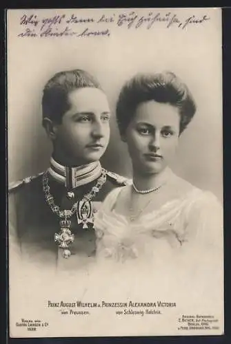 AK Prinz August Wilhelm von Preussen mit Prinzessin Alexandra Victoria