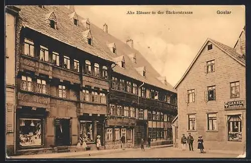 AK Goslar, Alte Häuser in der Bäckerstrasse, AK-Geschäft