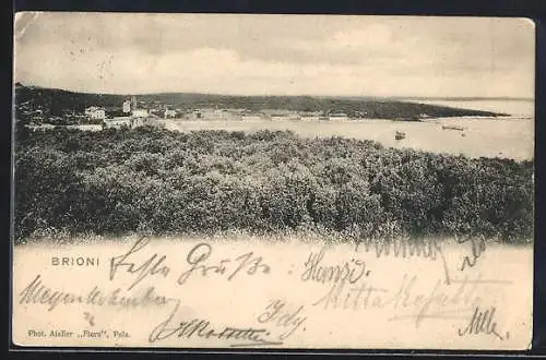 AK Brioni, Panoramablick auf die Bucht