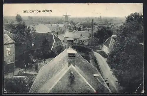 AK Megen, Gezicht op Megen, Molen