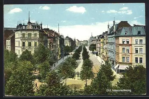 AK Köln-Neustadt, Strassenblick in den Hohenstaufenring