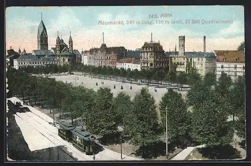 AK Köln, Strassenbahn am Neumarkt