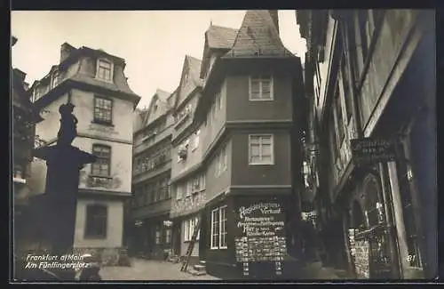 AK Alt-Frankfurt, Ansichtskarten-Verkauf am Fünffingerplatz