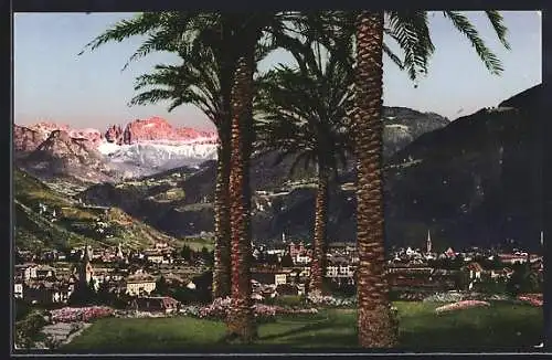 AK Gries-Bozen, Ortsansicht mit Rosengarten