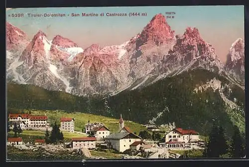 AK San Martino di Castrozza, Blick auf Ort und Tiroler Dolomiten