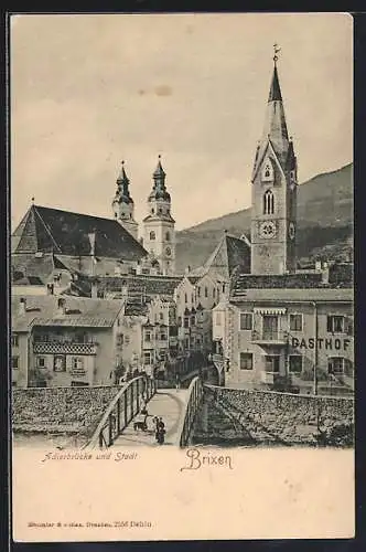 AK Brixen, Adlerbrücke und Stadt